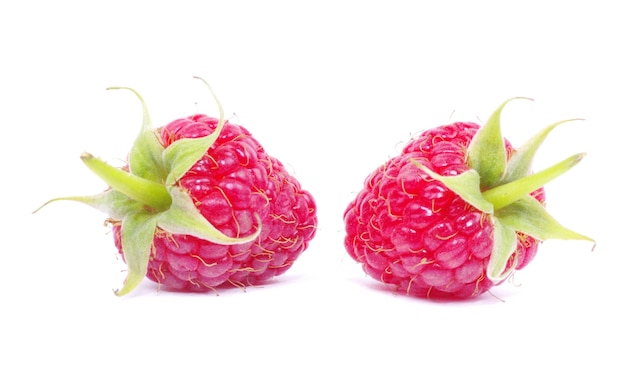 Ripe raspberry isolated on a white background