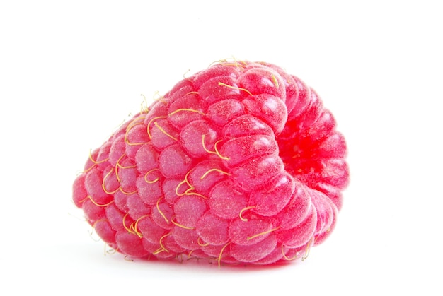 Ripe raspberry on a white background