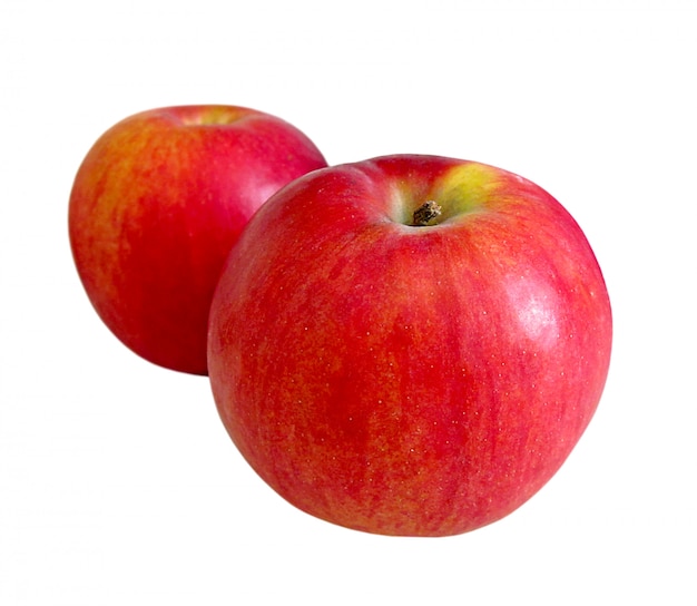 Ripe red apples isolated on white background