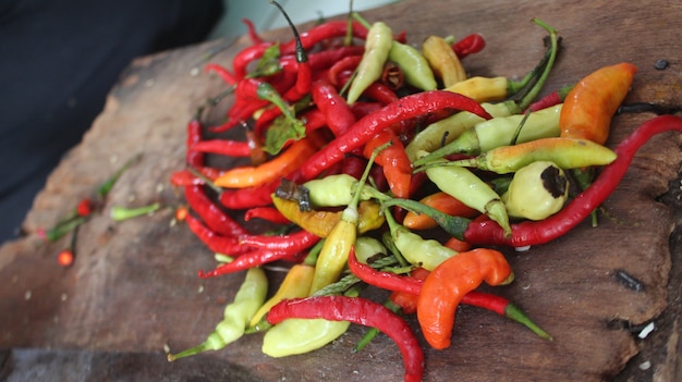 Ripe red hot chili peppers vegetable isolated premium