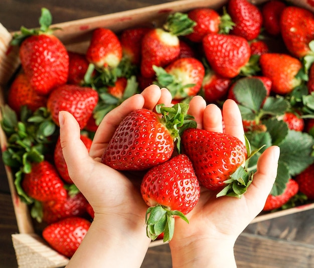 Ripe red strawberry Strawberry background Strawberry top view