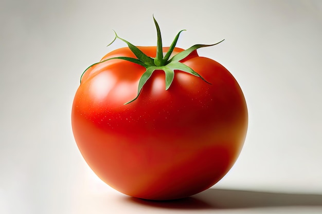 The ripe red tomato is isolated on a white background Generative Ai