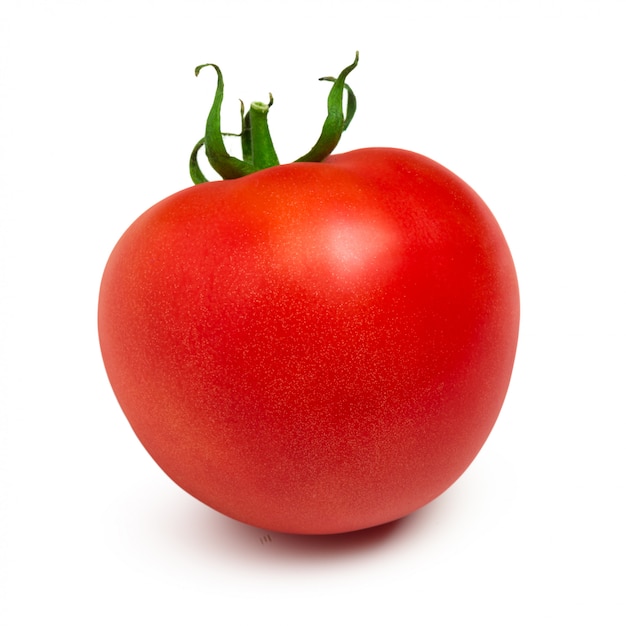 Ripe red tomato isolated on white