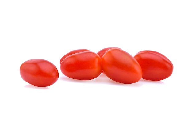 Ripe red tomatoes isolated on white