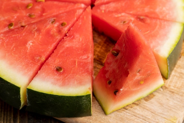 Ripe red watermelon for eating cut into pieces ripe red watermelon pulp