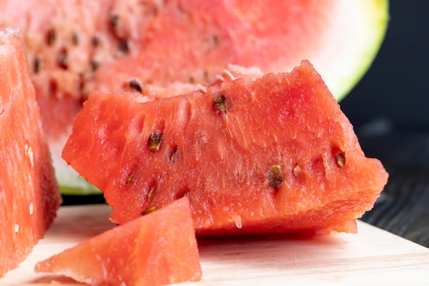 Ripe red watermelon for eating cut into pieces ripe red watermelon pulp