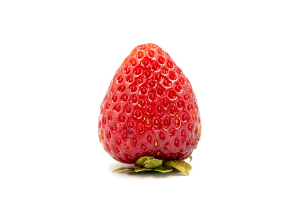 Ripe strawberry isolated on white background fresh strawberries Organic food close up