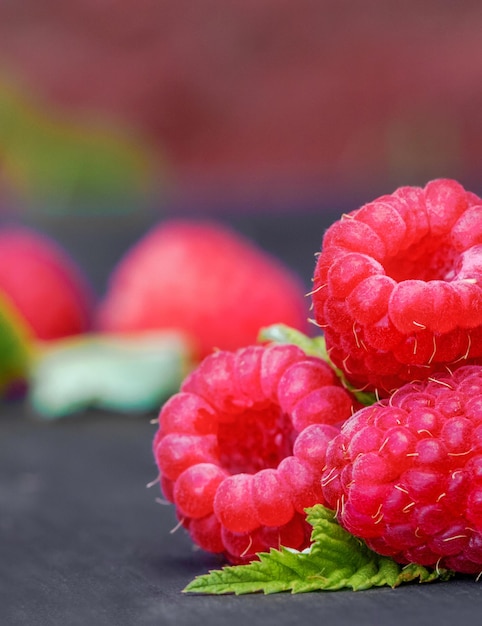 Ripe sweet raspberries