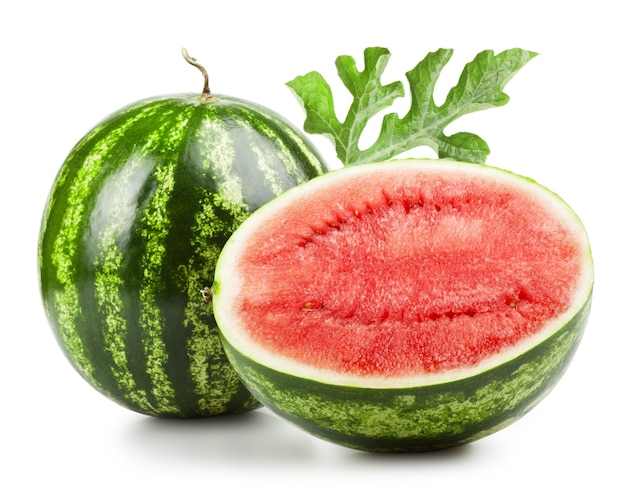 Ripe sweet watermelon isolated on white