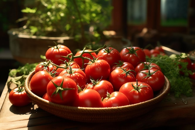 Ripe Tomatoes Picked from the Bush