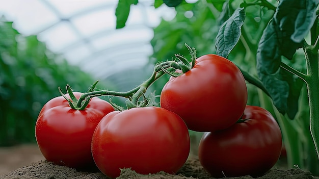 Ripe tomatoes resting on the ground amidst lush plantations on a vibrant farm during the harvest season