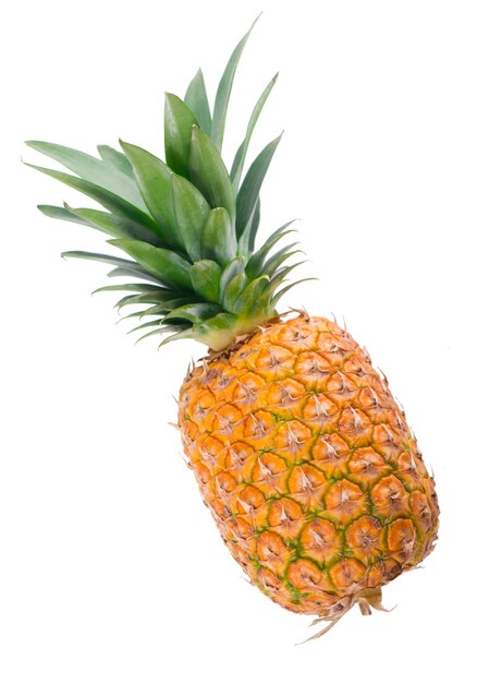 Ripe whole pineapple isolated on the white