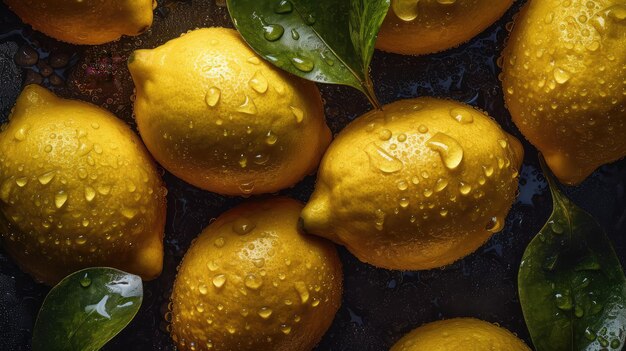 Ripe Yellow Lemons Closeup Background Or Texture Lemon Harvest Many Yellow Lemons