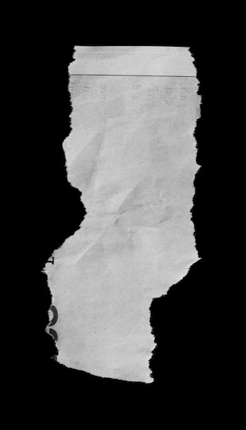 Ripped paper isolated on black background empty space for text