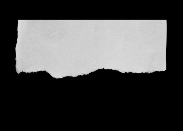 Ripped paper isolated on black background empty space for text