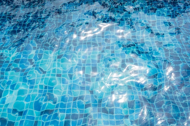 Ripple water swimming pool blue wave water on the outdoor swimming pool Summer background