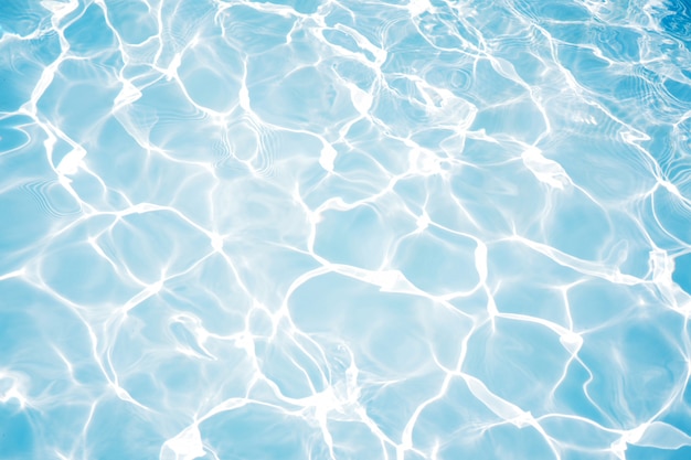 Rippled pattern of clean water in a blue swimming pool for background