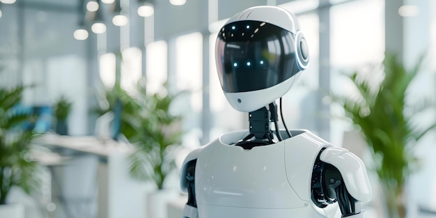 The Rise of Futuristic Robots in Job Interviews Replacing Humans in Offices Concept Robotics Artificial Intelligence Job Interviews Future of Work Office Automation