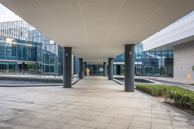 Rishon LeZion IsraelJune 17 2017 5 story office building of National Insurance Institute The building face with yellow stone tiles each side of the building has a central leaded glass section