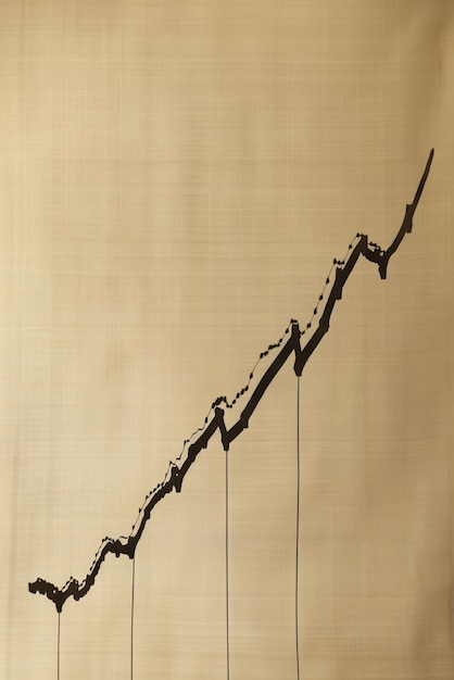 A rising line graph against a beige backdrop