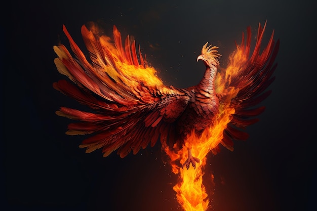 Rising phoenix flame Spiritual eagle art