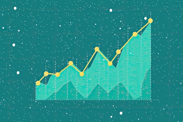 Rising profit graph with vibrant design and dynamic lines