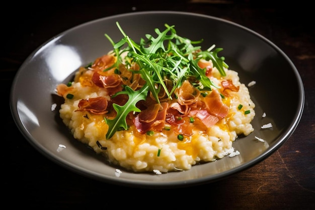 Risotto with Crispy Parma Ham yummy delicious LasagnaRisotto image