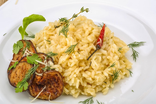 Risotto with eggplant