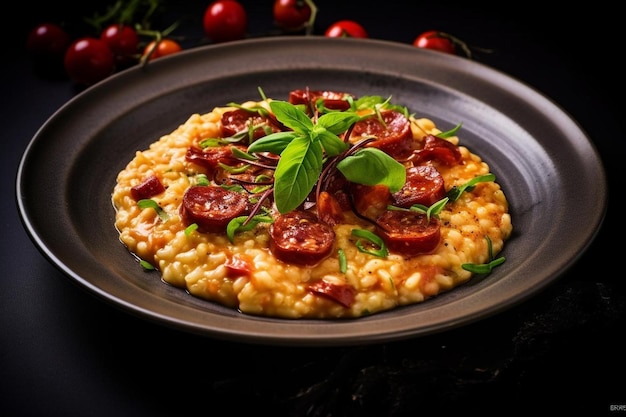 Risotto with Spicy Chorizo and Tomato yummy delicious LasagnaRisotto image