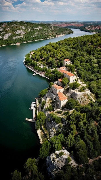 The river and the castle of kotor