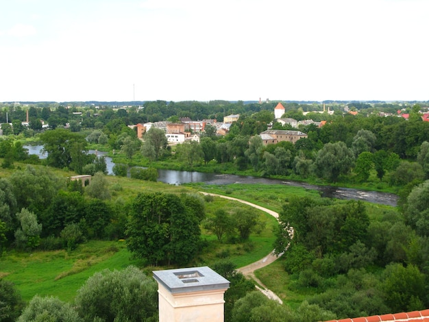 The river close the Bauska Castle in Latvia country