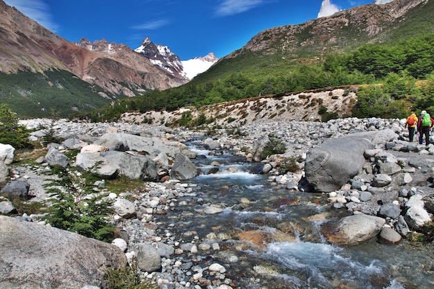 The river close Fitz Roy, El Chalten, Patagonia, Argentina