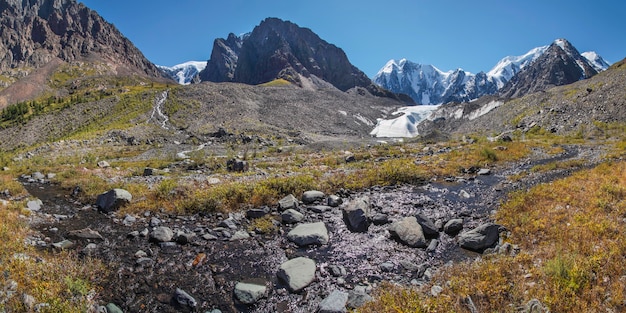 The river flows in the glacial zone