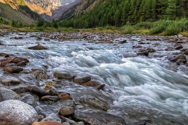 river and hills