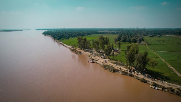 The river is brown and the river is brown