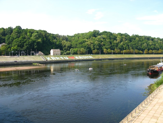 The river in Kaunas city Lithuania