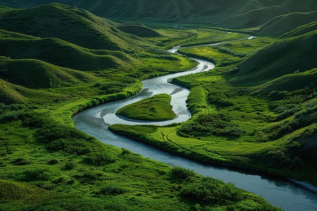 River Meandering Valley Path