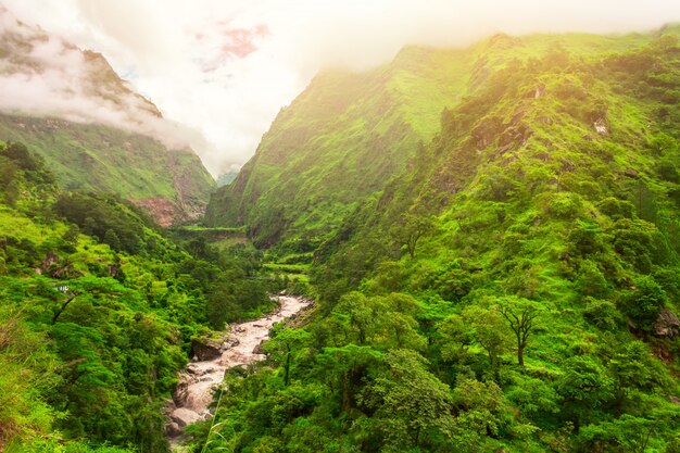 River and mountains in Nepal