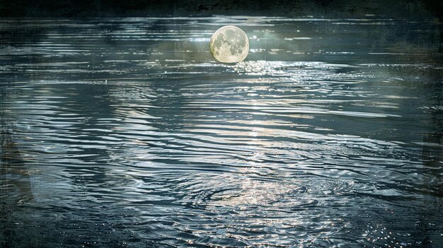 Photo river reflecting a full moons silver light