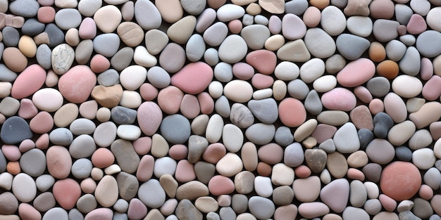 Photo a river rock background with large smooth stones