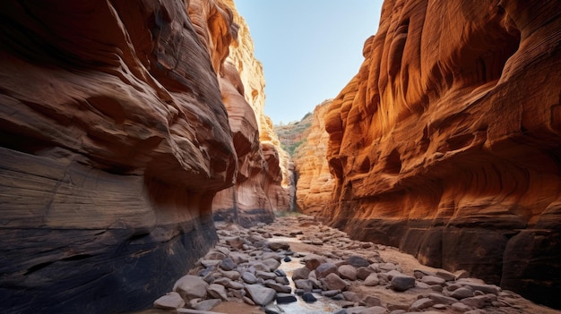 A river runs through a canyon.