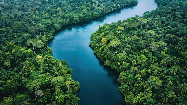 a river runs through a forest with a river running through it