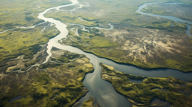 a river runs through a valley.