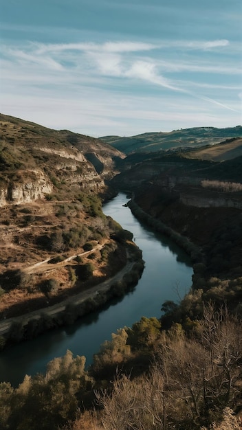 River valley landscape in portugal