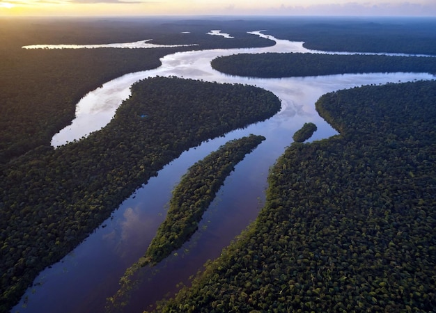 a river with a few clouds in the sky and a few trees in the water