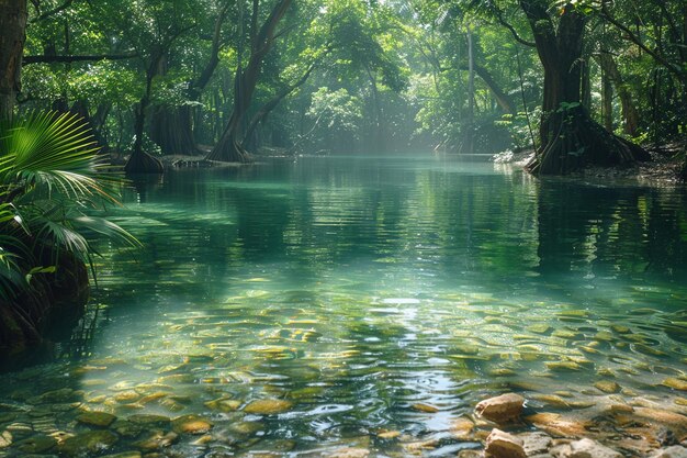 a river with a lot of water and rocks in it