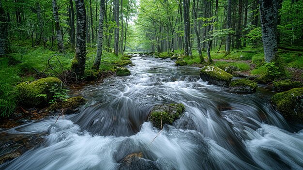 a river with a waterfall in the background