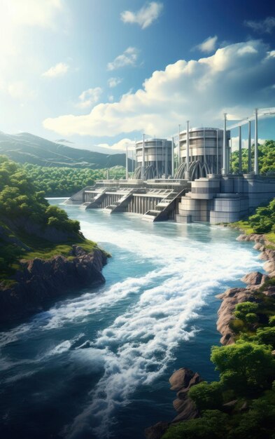 Riverbank Hydroelectric Energy Production Facility