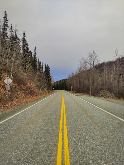 Road in Alaska in Autumn. USA