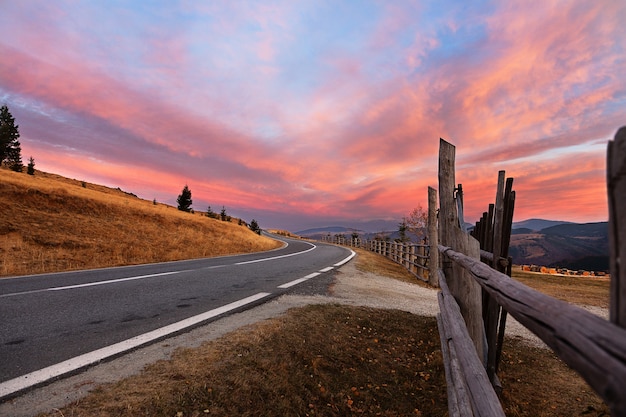 Road in Carpathian mountains